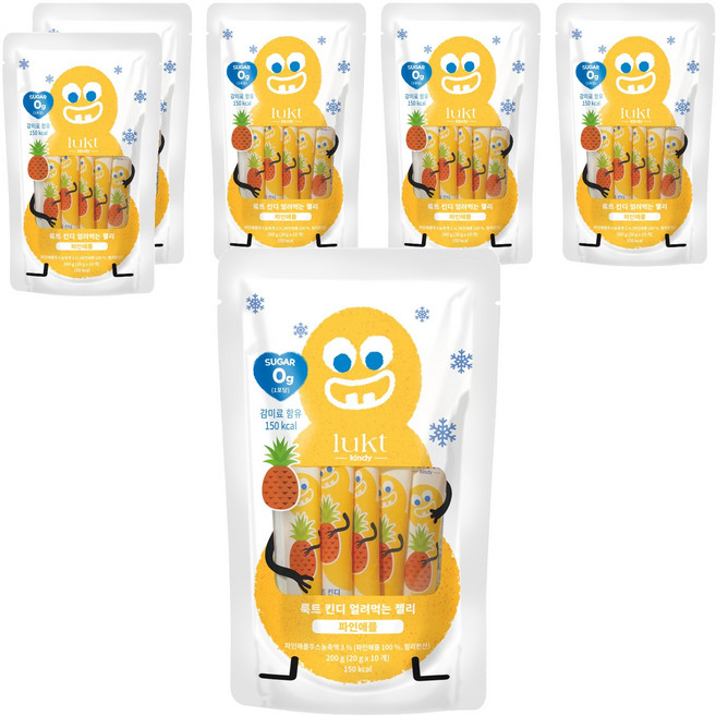 LUKT 킨디 얼려먹는 젤리 10p, 200g, 6개, 파인애플