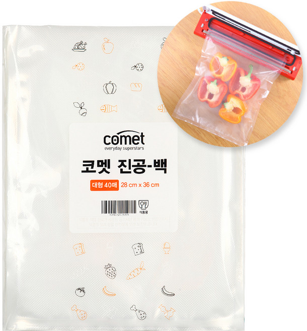 코멧 진공포장기용 비닐 파우치타입 28cmx36cm 40개입, 40개