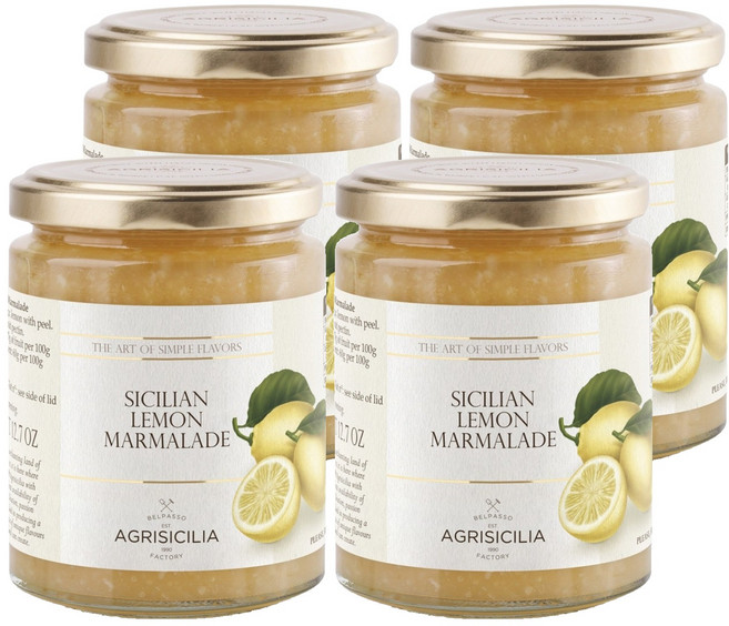 에그리시칠리아 레몬 마멀레이드 과일잼, 360g, 4개