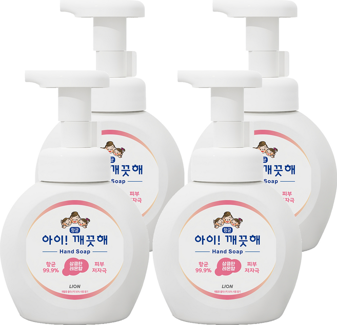 아이깨끗해 핸드워시 용기형 레몬향, 250ml, 4개