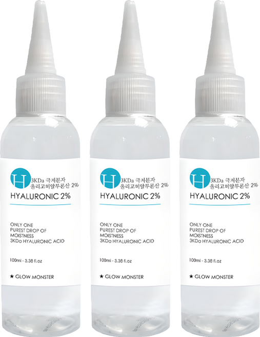 글로우몬스터 3Kda 극저분자(올리고) 히알루론산 2% 원액, 100ml, 3개