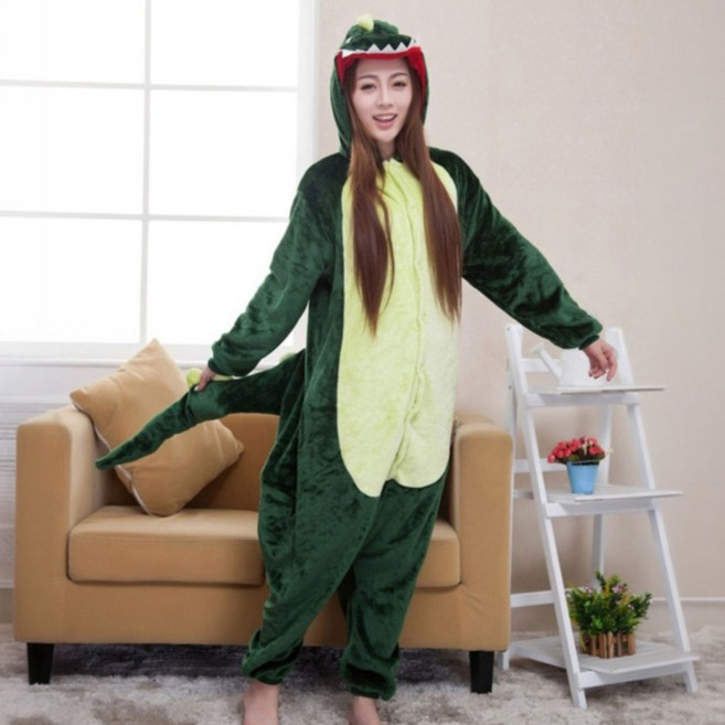 女性動物睡衣 派對道具 綠色恐龍 X008