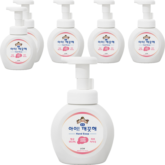 아이깨끗해 핸드워시 용기형 상큼한 레몬향, 250ml, 6개