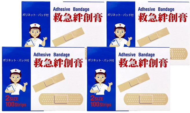京立奇 救急絆創膏 未滅菌 白色, 100個, 4盒
