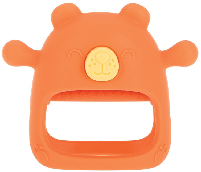 Nuby 手握式矽膠固齒器, 橘色, 1個, 固齒器