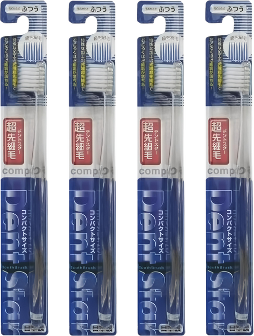 日本稻田齒 0.02尖端超極細毛牙刷 小型 硬度普通 顏色隨機, 1入, 4支