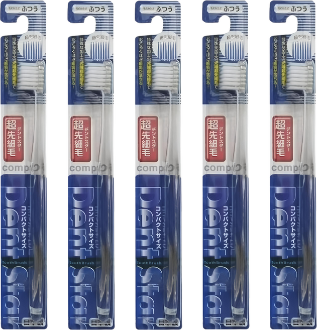 日本稻田齒 0.02尖端超極細毛牙刷 小型 硬度普通 顏色隨機, 1入, 5支