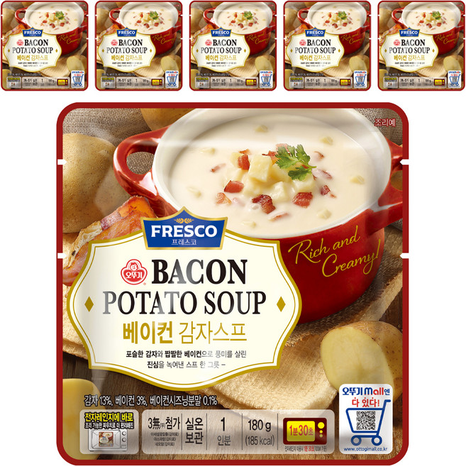 오뚜기 프레스코 베이컨 감자스프, 180g, 6개