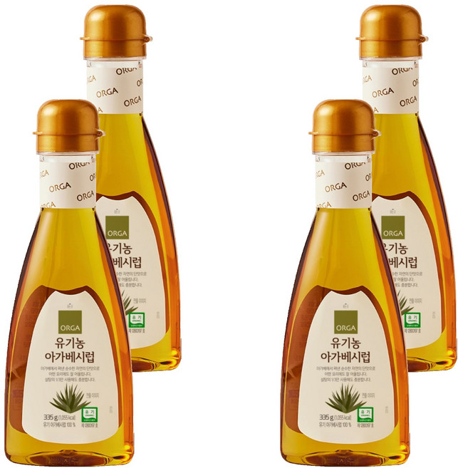 올가홀푸드 유기농 아가베시럽, 335g, 4개