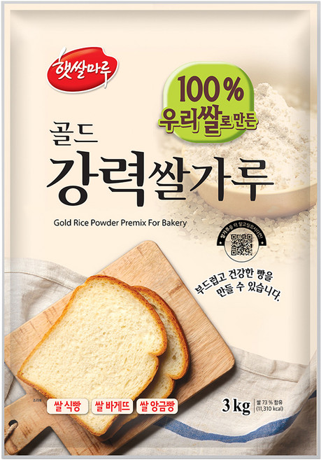 햇쌀마루 골드 강력 쌀가루 국산, 3kg, 1개