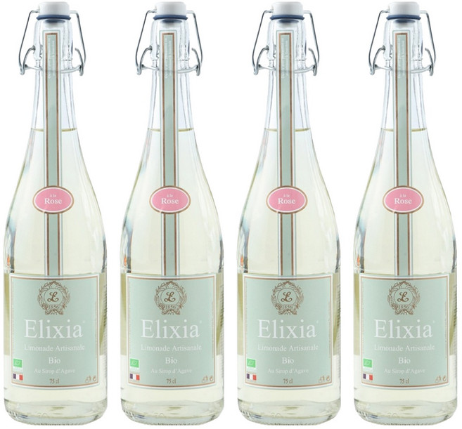 엘릭시아 유기농 레몬에이드 탄산음료 로즈, 750ml, 4개