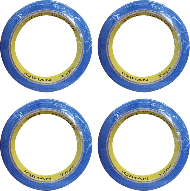 iQIHAN 彩色紙膠帶 15mm x 20m 藍色, 4個