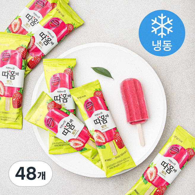 빙그레 따옴바 딸기 아이스크림 (냉동), 75ml, 1개입, 48개