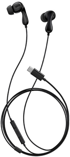 베이스어스 CZ20 C타입 유선이어폰, 블랙