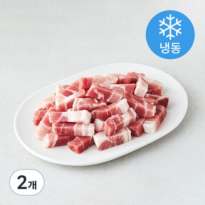 곰곰 삼겹살 큐브 구이/찌개용 (냉동), 2개, 1kg