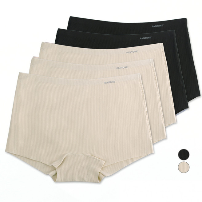 PANTONE 여성용 컴포트 숏 프리컷 사각 팬티 5종 세트
