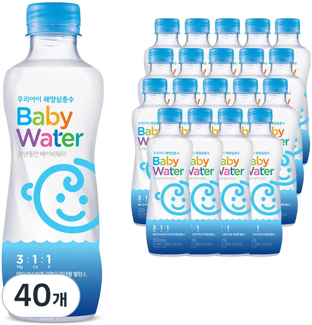 천년동안 베이비워터, 350ml, 40개 - 쿠팡