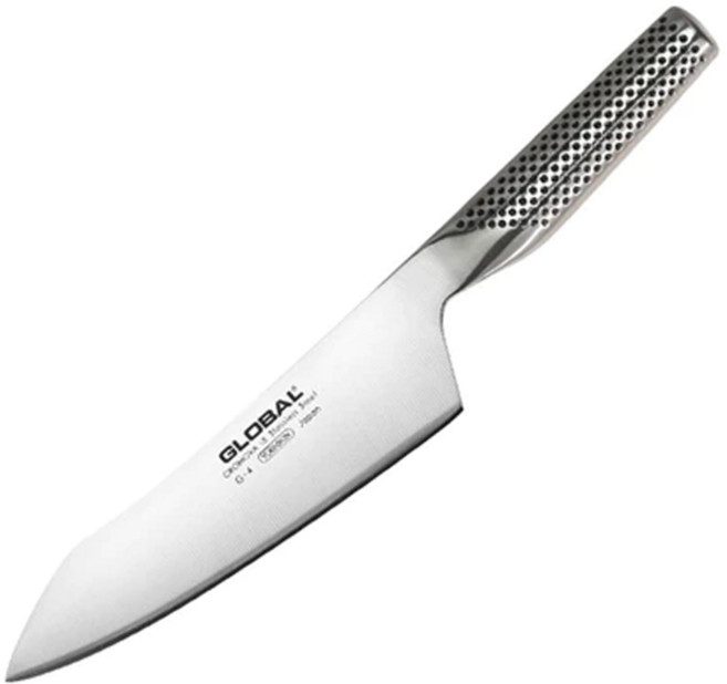 YOSHIKIN GLOBAL 具良治 G-4 劍型 三德刀 文化型 附內絨面防刮塑料夾式刀鞘 重175g, 黑色, 1支