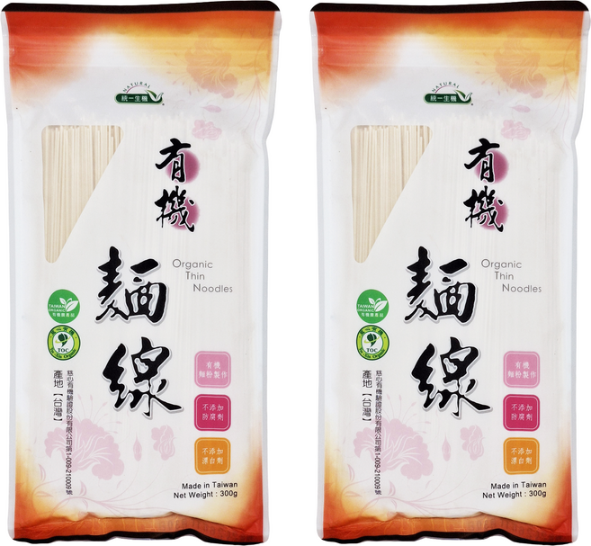 統一生機 有機麵線, 300g, 2包
