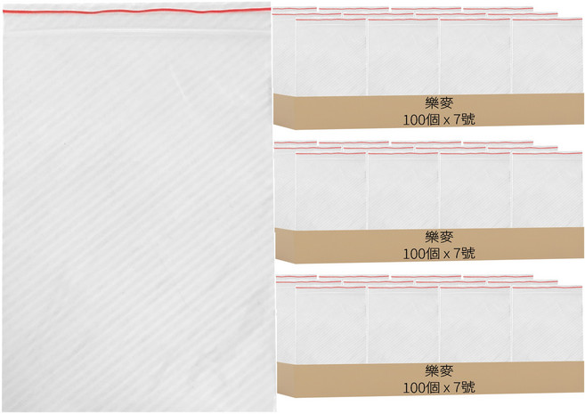 樂麥 夾鏈袋, 7號, 100個, 3包