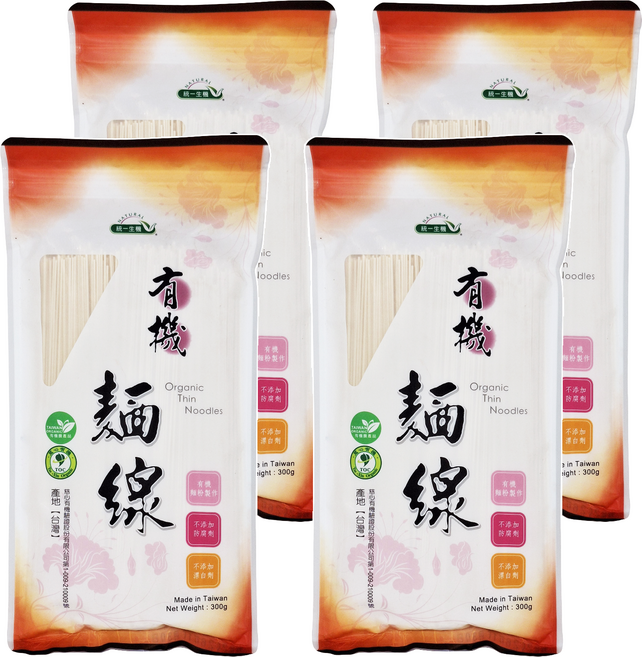 統一生機 有機麵線, 300g, 4包