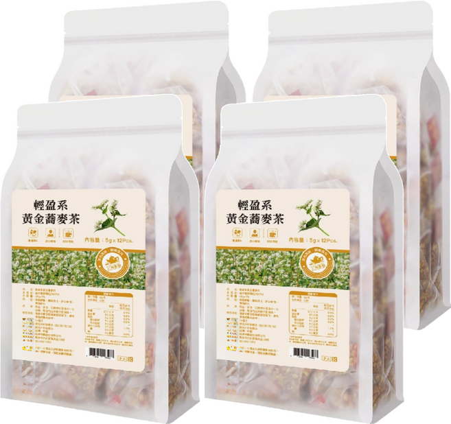 仁濟中藥 頤悅品茶 輕盈系黃金蕎麥茶, 5g, 12包, 4袋
