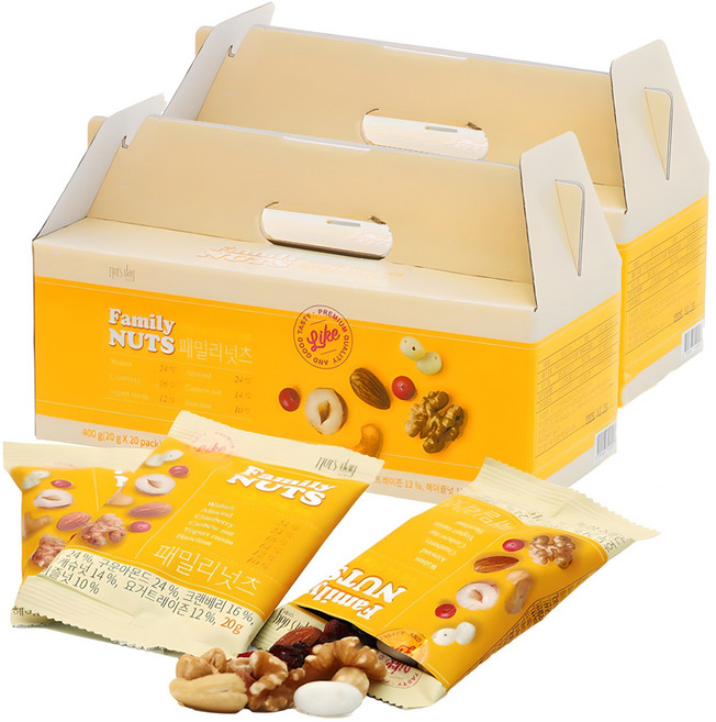 넛츠데이 패밀리넛츠 믹스넛, 400g, 2개