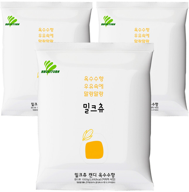 하오리위안 밀크츄 캔디 옥수수향, 1kg, 3개