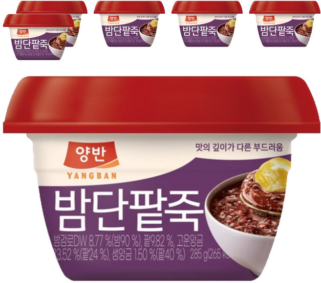 동원 양반 밤단팥죽, 285g, 6개