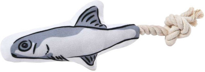 PeT Chu 沛啾 逗貓棒 結繩貓草玩具 貓草玩具 貓咪玩具 逗貓玩具, 香魚拉拉 灰色, 1個