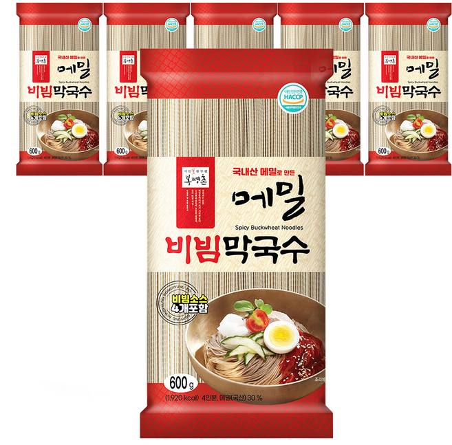 봉평촌 메밀 비빔 막국수, 600g, 6개