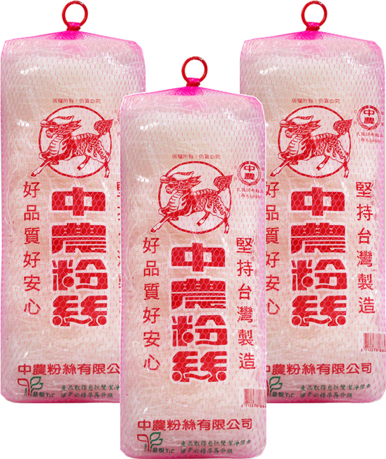 中農粉絲 網裝粉絲 無化學添加物 健康安心 經典, 380g, 3袋