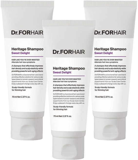 닥터포헤어 두피 안티에이징 헤리티지 샴푸 스위트 딜라이트, 70ml, 3개