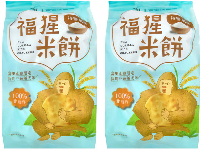 富里鄉農會 福猩米餅 海鹽風味 富里產地限定 採用花蓮越光米 非油炸, 150g, 2袋