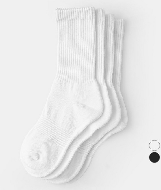 JAJU(자주) 여성용 액티브 서포트 크루 장목삭스 4켤레 세트