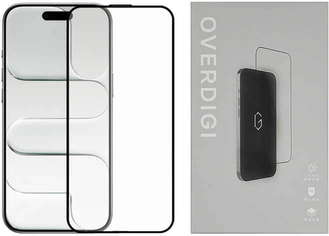 OVERDIGI iPhone Air 磨紗抗指紋滿版玻璃保護貼 6.5, 1個