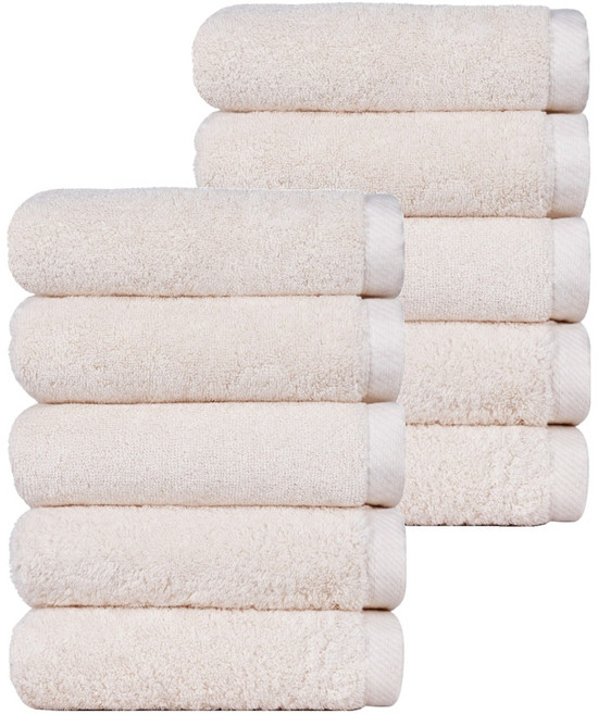 코튼리빙 호텔 수건 200g 면사, 소프트브라운, 10개