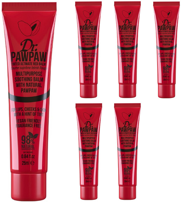 Dr.PAWPAW 台灣公司貨 潤色霜(英國木瓜霜 護唇膏), 熱戀紅, 25ml, 6條