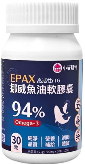 小麥購物 挪威高活性rTG魚油 A111, 700mg, 30顆, 1罐