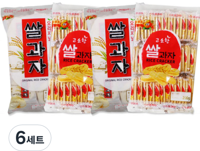 오리지널 쌀과자 200g x 2p + 고소한 쌀과자 200g x 2p 세트, 800g, 6세트