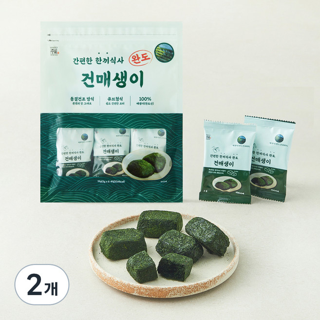 간편한 한끼식사 완도 건매생이 8개입, 16g, 2개