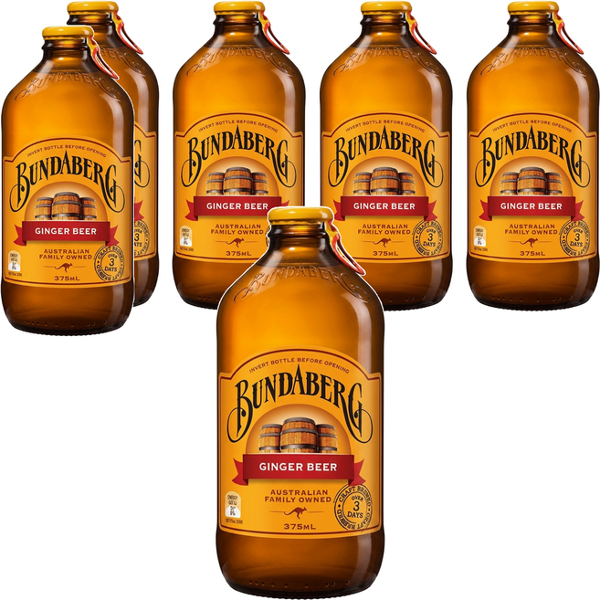 BUNDABERG 賓德寶 薑汁風味氣泡飲, 375ml, 6瓶