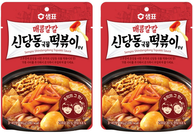 샘표 매콤칼칼 신당동 국물 떡볶이 양념, 180g, 2개