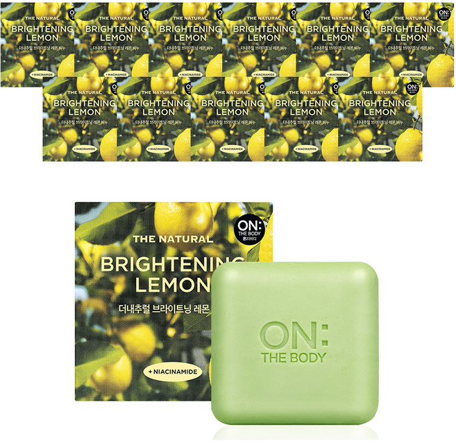 온더바디 더내추럴 브라이트닝 비누 레몬향, 90g, 12개