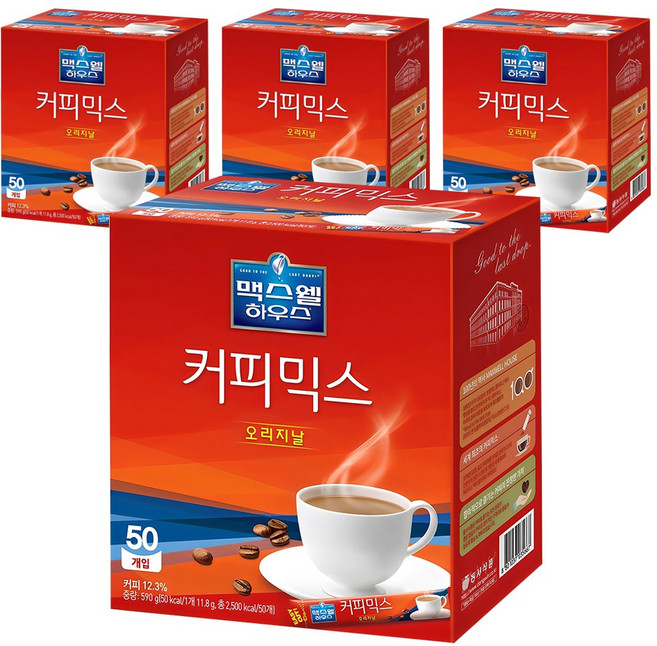 맥스웰하우스 오리지널 커피믹스, 11.8g, 50개입, 4개