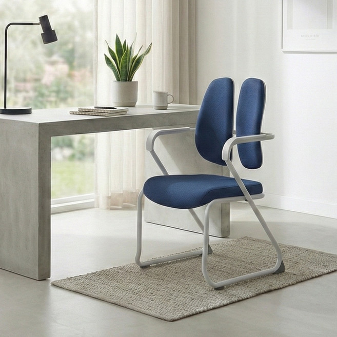 듀오백 집중형 공부 의자 DK-073W, 블루