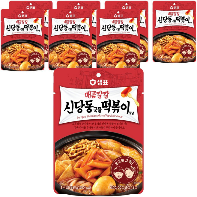 샘표 매콤칼칼 신당동 국물 떡볶이 양념, 180g, 8개