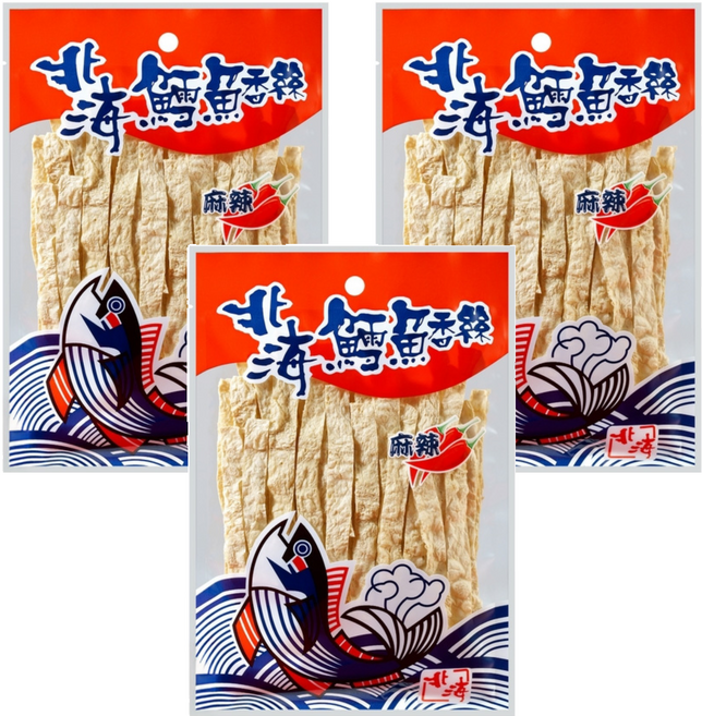北海 麻辣北海鱈魚香絲, 45g, 3包
