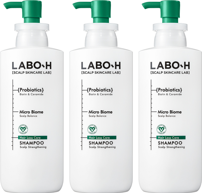라보에이치 두피강화 클리닉 탈모증상완화 샴푸, 400ml, 3개