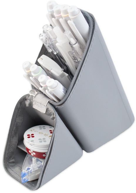 아트조이 삼각 스탠딩 필통, 그레이, 1개